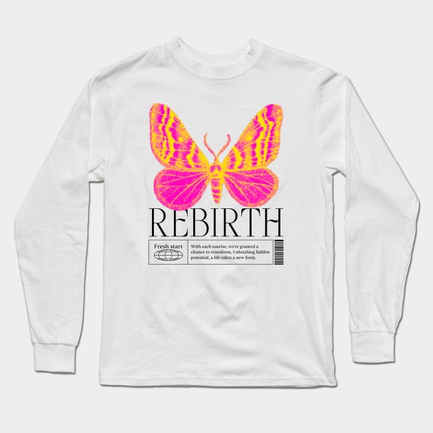 Rebirth Moth Fresh Start New Beginnings Long Sleeve T-Shirt by Tip Top Tee's